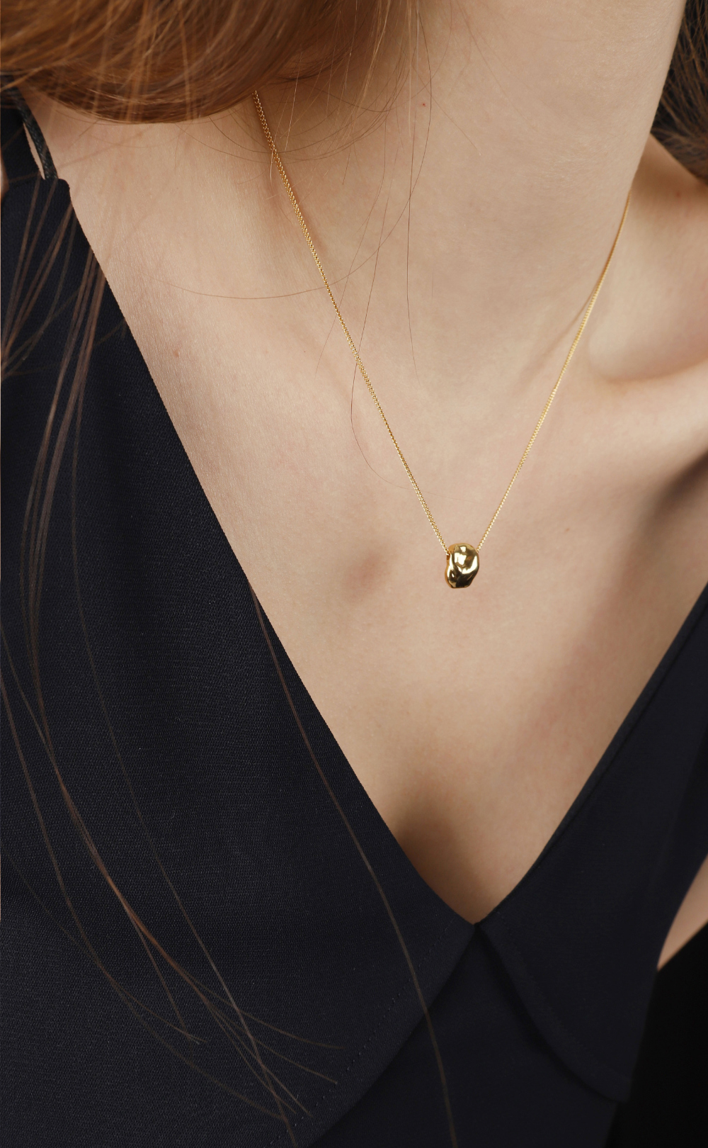 [Celeb Pick] Silver925 Natural Shape Coin Necklace PS064N Detail Cut