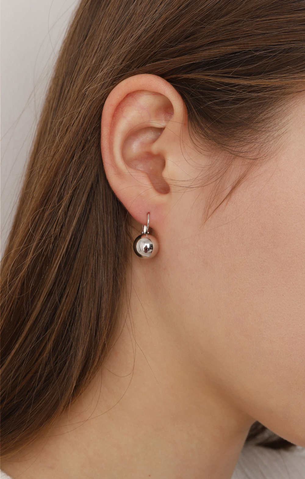 Silver925 Ball Earrings PS071E Detail Cut