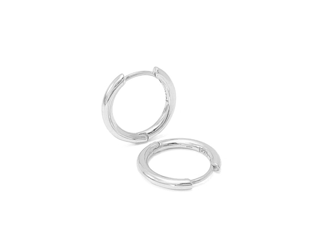 OZEL Silver925 Simple Hoop Earrings PS072E Main Photography