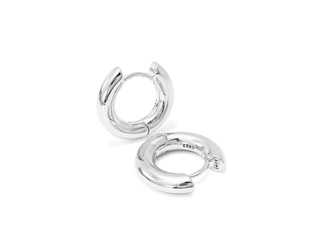 OZEL Silver925 Basic Hoop Earrings PS073E Main Photography