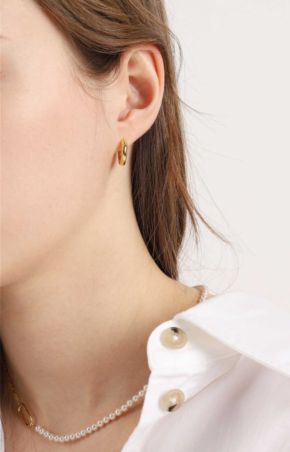 Silver925 Basic Hoop Earrings PS073E Detail Cut