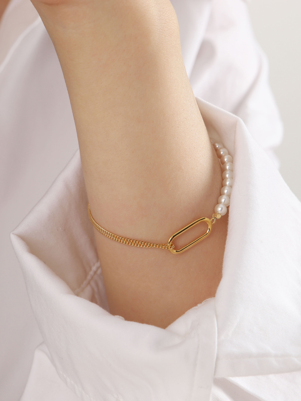 Silver925 Pearl Mix Bracelet PS074B Detail Cut