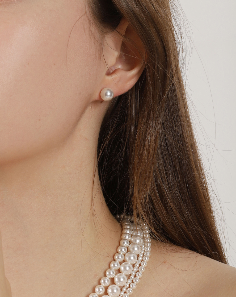 Silver925 SW Pearl Earrings 8mm PS083E Detail Cut