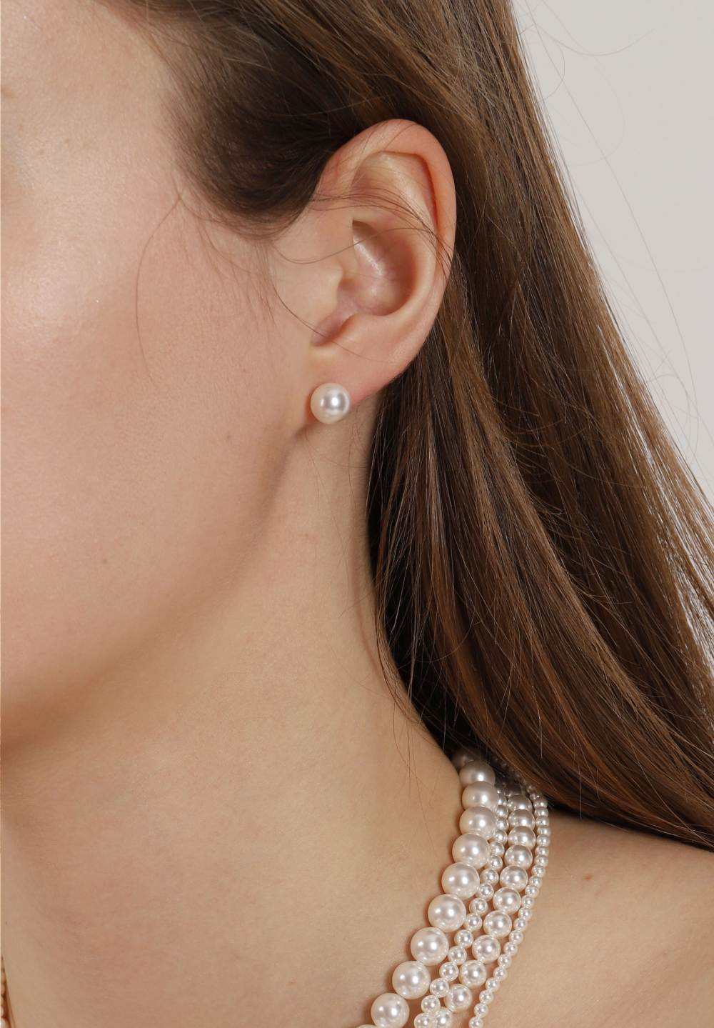 Silver925 SW Pearl Earrings 8mm PS083E Detail Cut