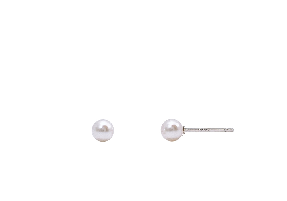 OZEL Silver925 SW Pearl Earrings 4mm PS083E Main Photography
