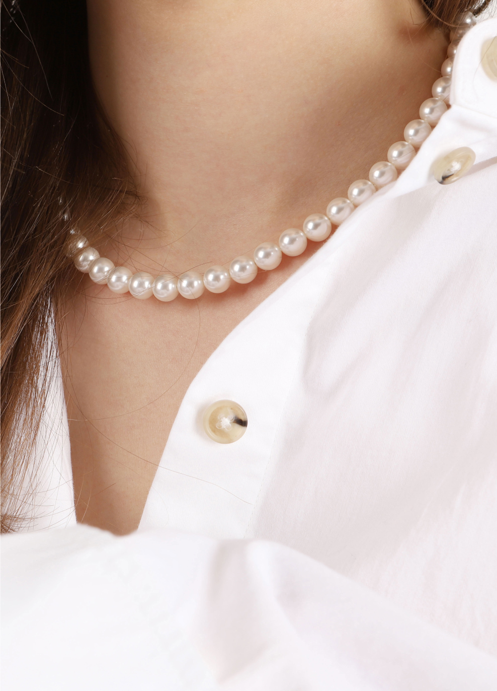 [Celeb Pick] Silver925 SW Pearl Necklace 8mm PS083N Detail Cut