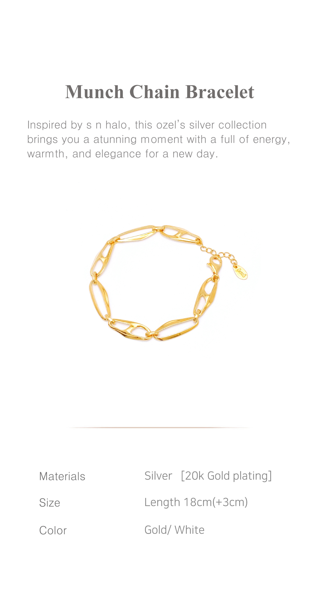 [Celeb Pick] Silver925 Munch Chain Bracelet PS086B Detail Cut