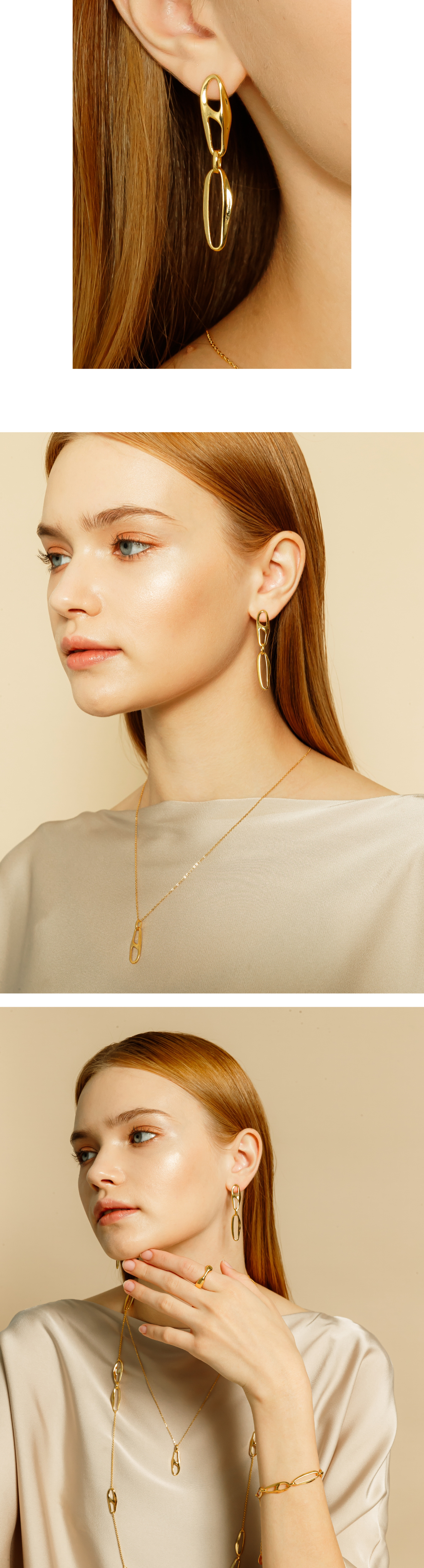 [Celeb Pick] Silver925 Munch Chain Earrings PS086E Detail Cut