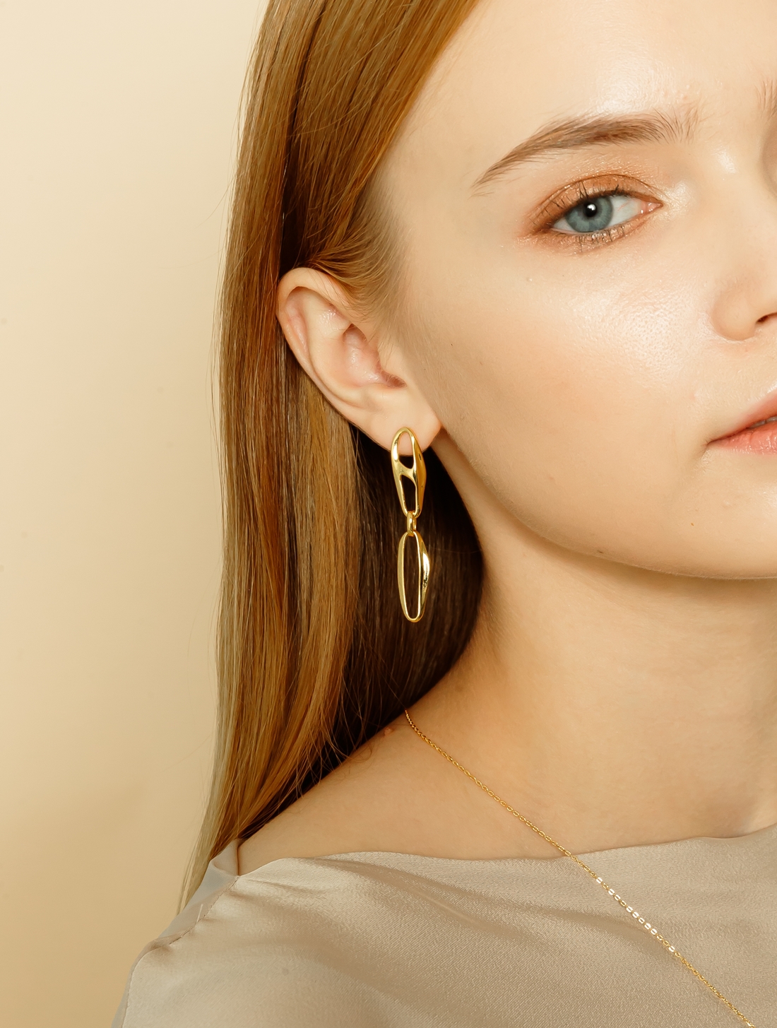 OZEL [Celeb Pick] Silver925 Munch Chain Earrings PS086E Main Photography
