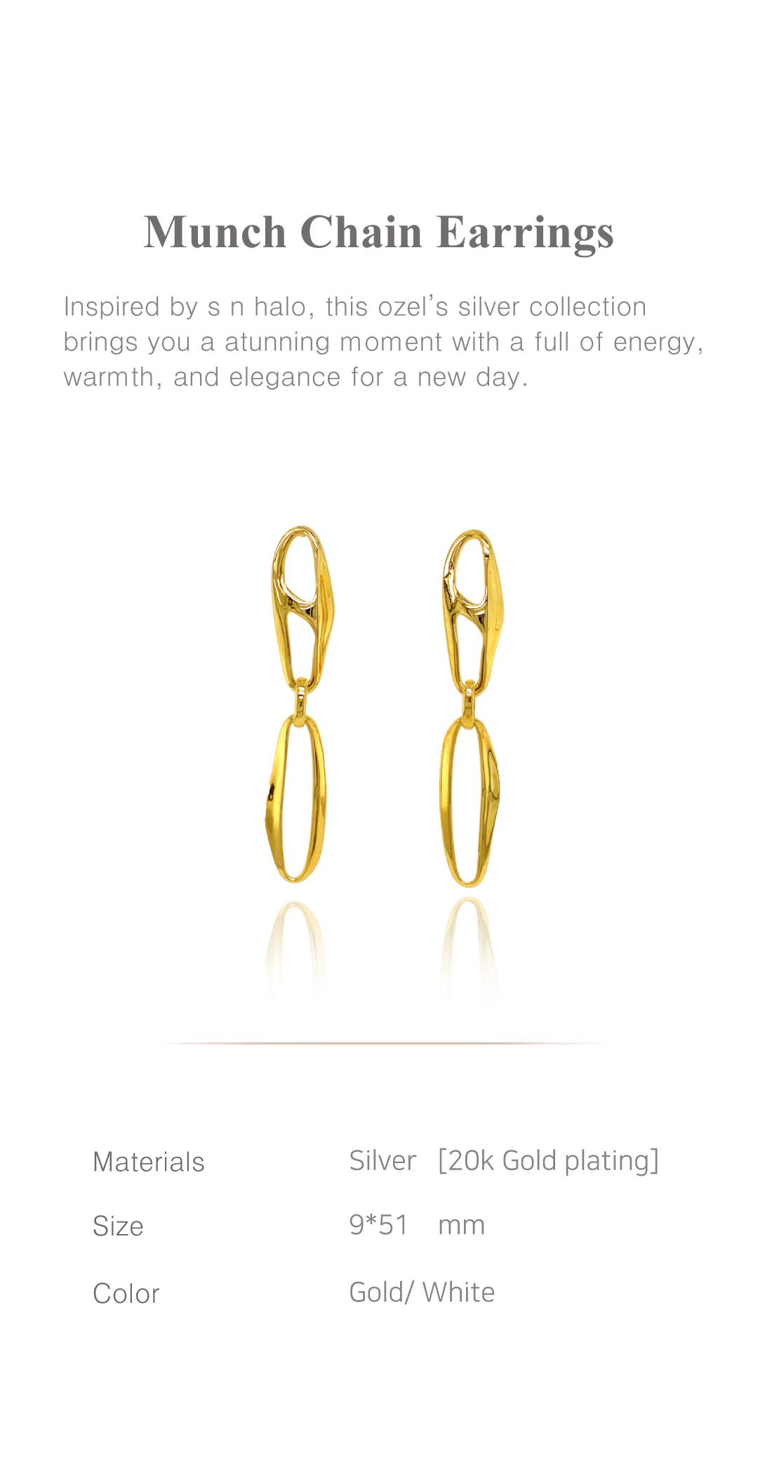 [Celeb Pick] Silver925 Munch Chain Earrings PS086E Detail Cut