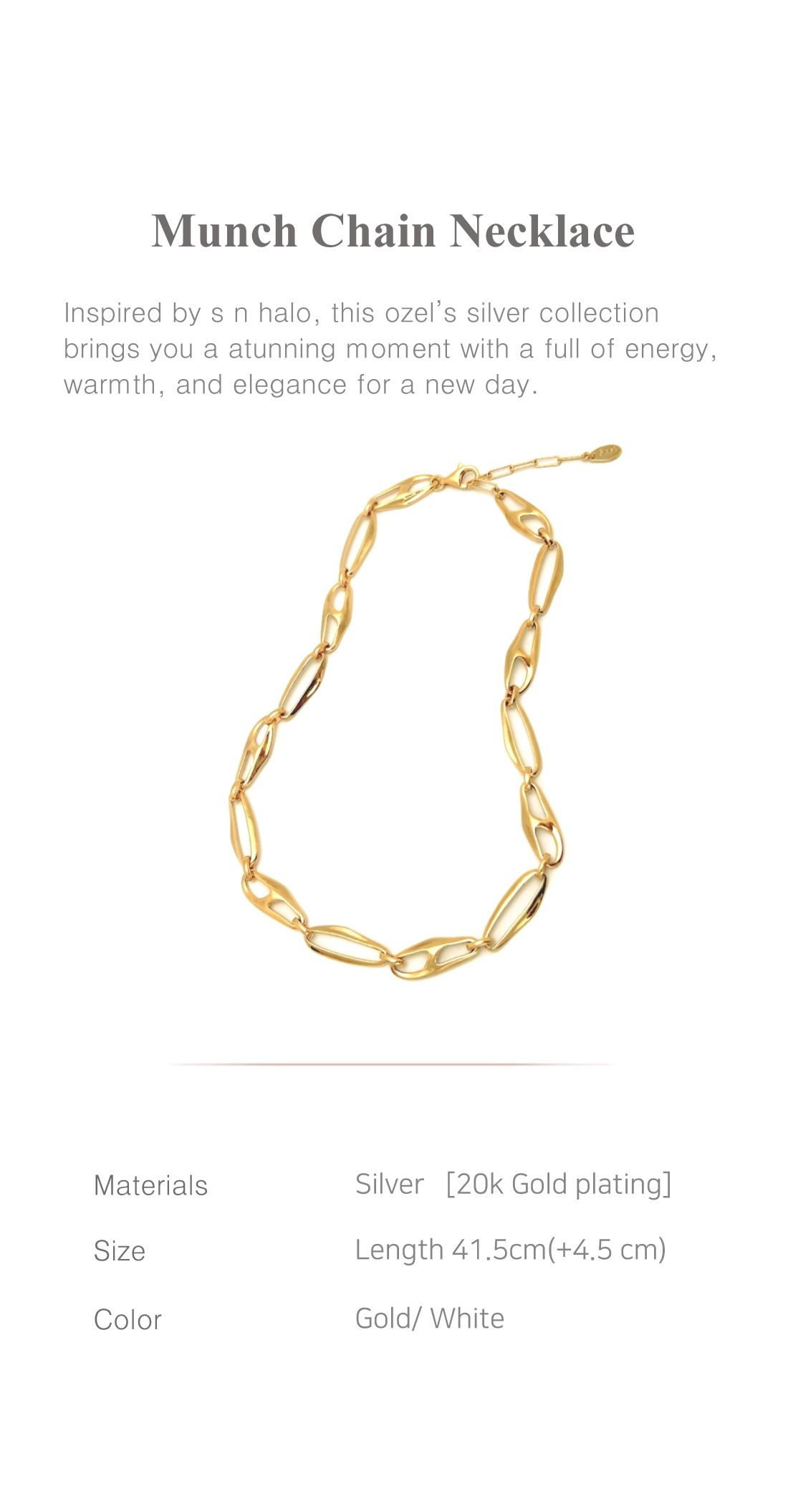 [Celeb Pick] Silver925 Munch Chain Necklace PS086N Detail Cut