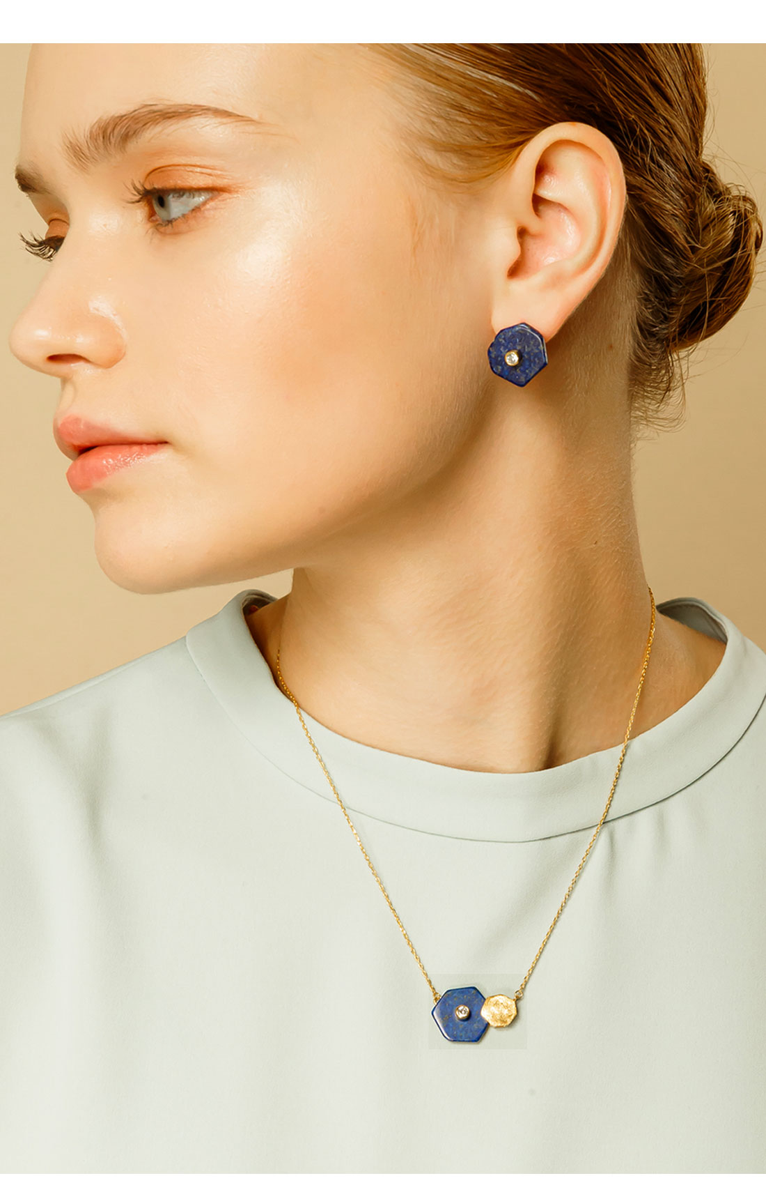OZEL Silver925 Hexagon I Earrings PS087-1E Main Photography