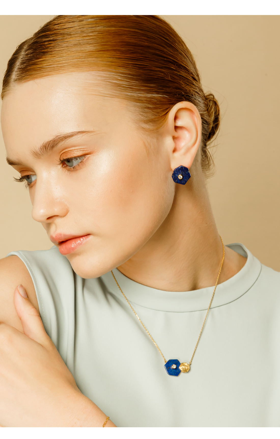 OZEL Silver925 Hexagon II Necklace PS087-1N Main Photography