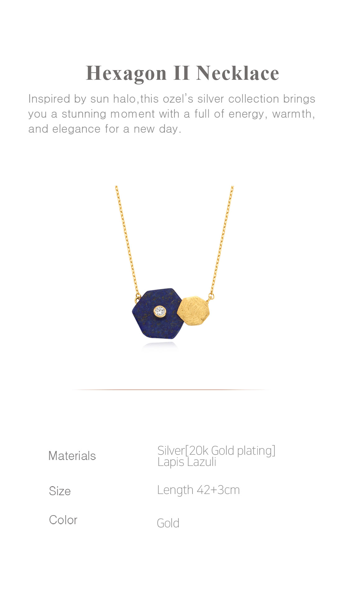 Silver925 Hexagon II Necklace PS087-1N Detail Cut