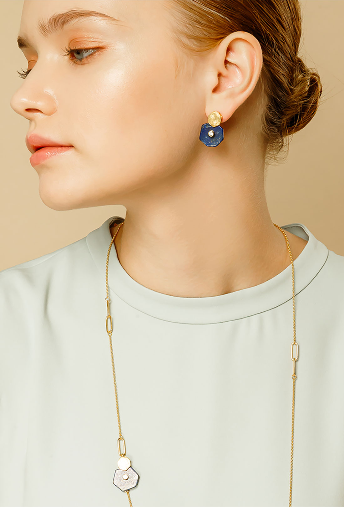 OZEL Silver925 Hexagon II Earrings PS087E Main Photography