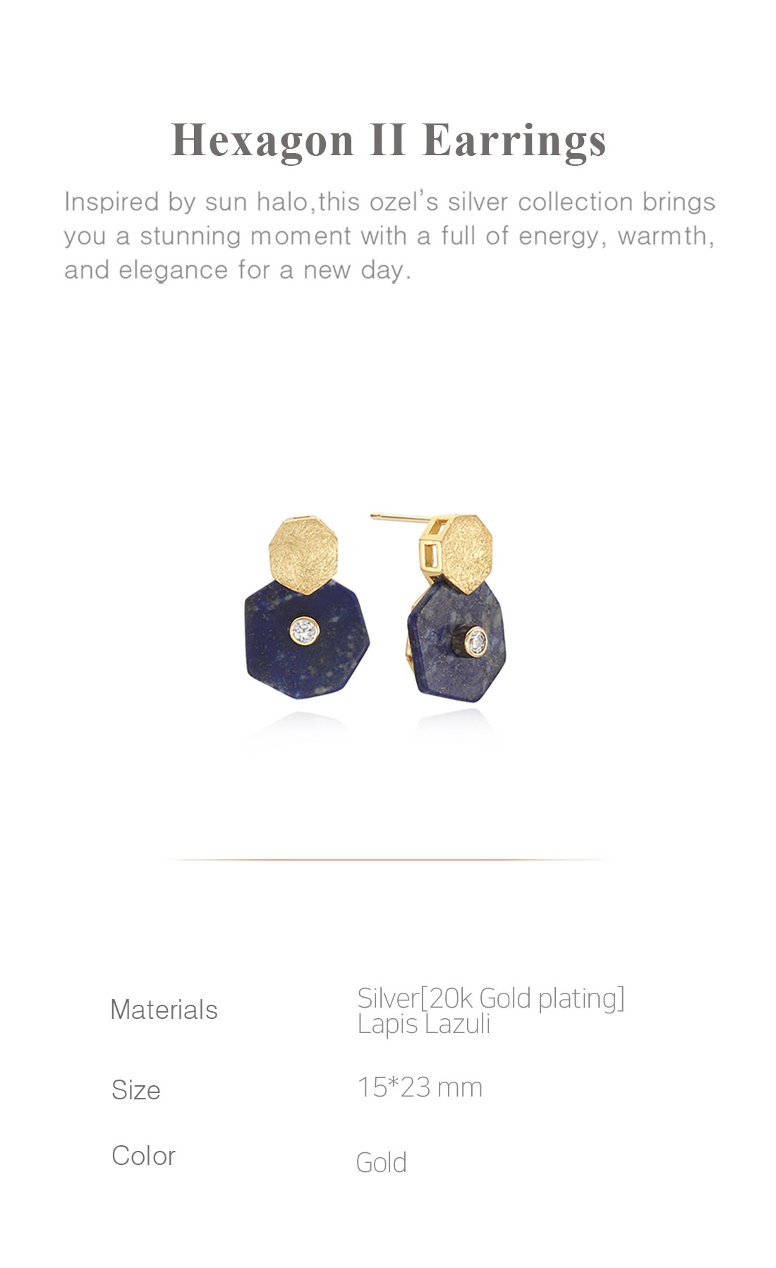 Silver925 Hexagon II Earrings PS087E Detail Cut