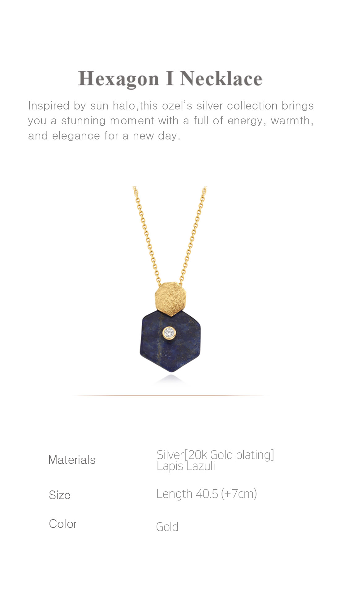 Silver925 Hexagon I Necklace PS087N Detail Cut