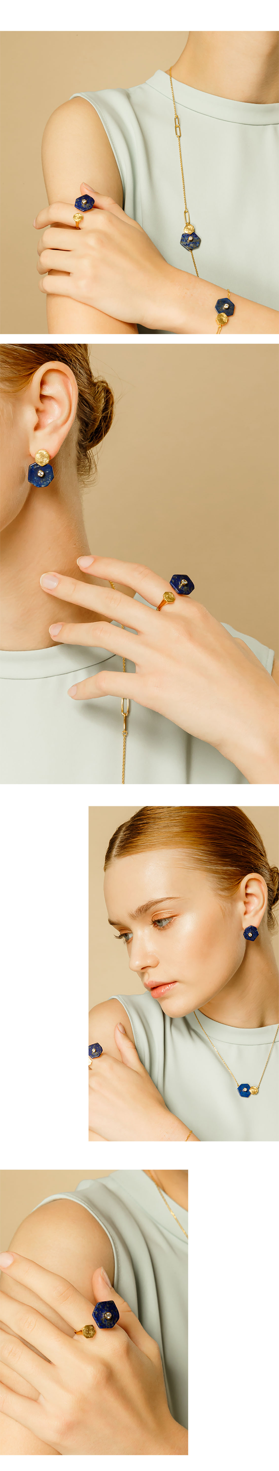 Silver925 Hexagon Ring PS087R Detail Cut