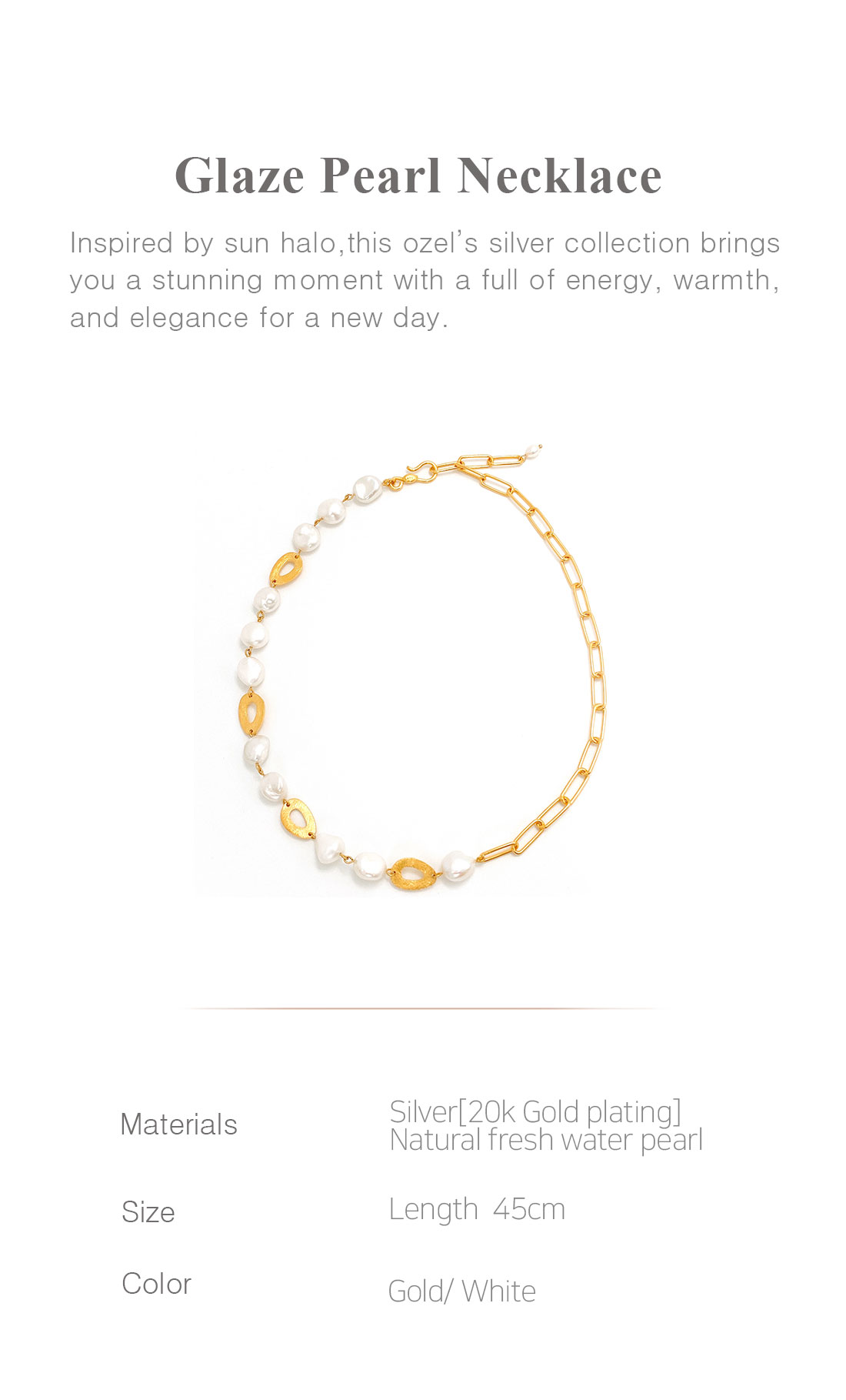 Silver925 Glaze Fresh Water Pearl Necklace PS089N Detail Cut