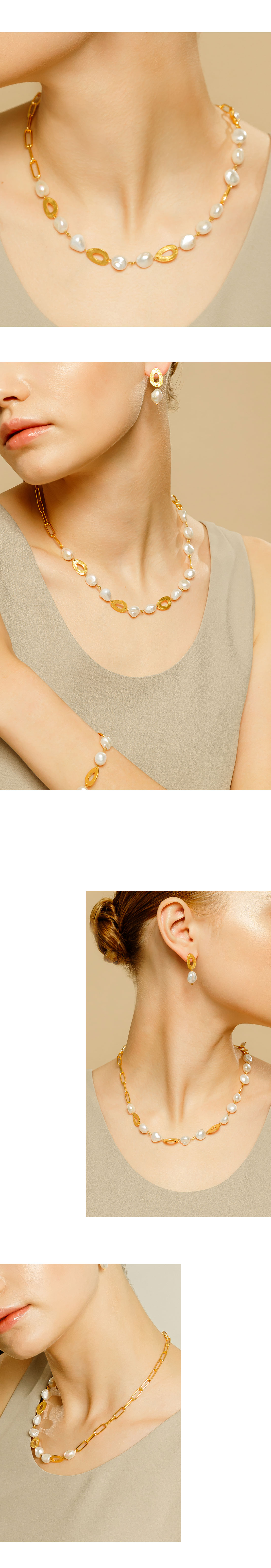 Silver925 Glaze Fresh Water Pearl Necklace PS089N Detail Cut
