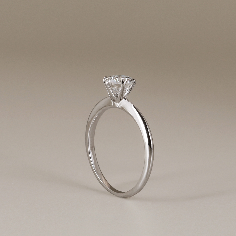 [Custom] Silver925 Moissanite 0.8ct 6 Prong Setting Ring PS091R Detail Cut