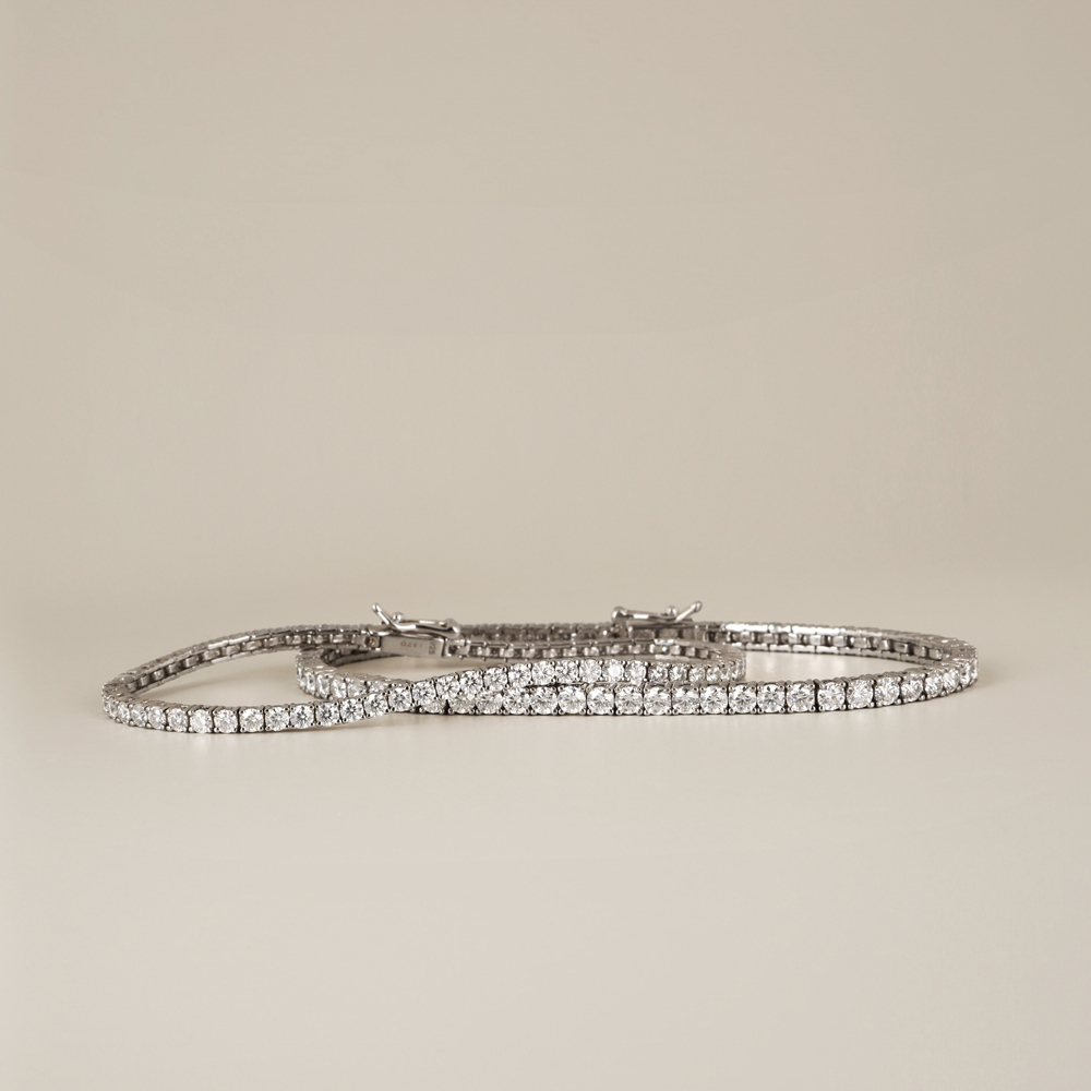[Custom] Silver925 Moissanite Tennis Bracelet PS099B Detail Cut