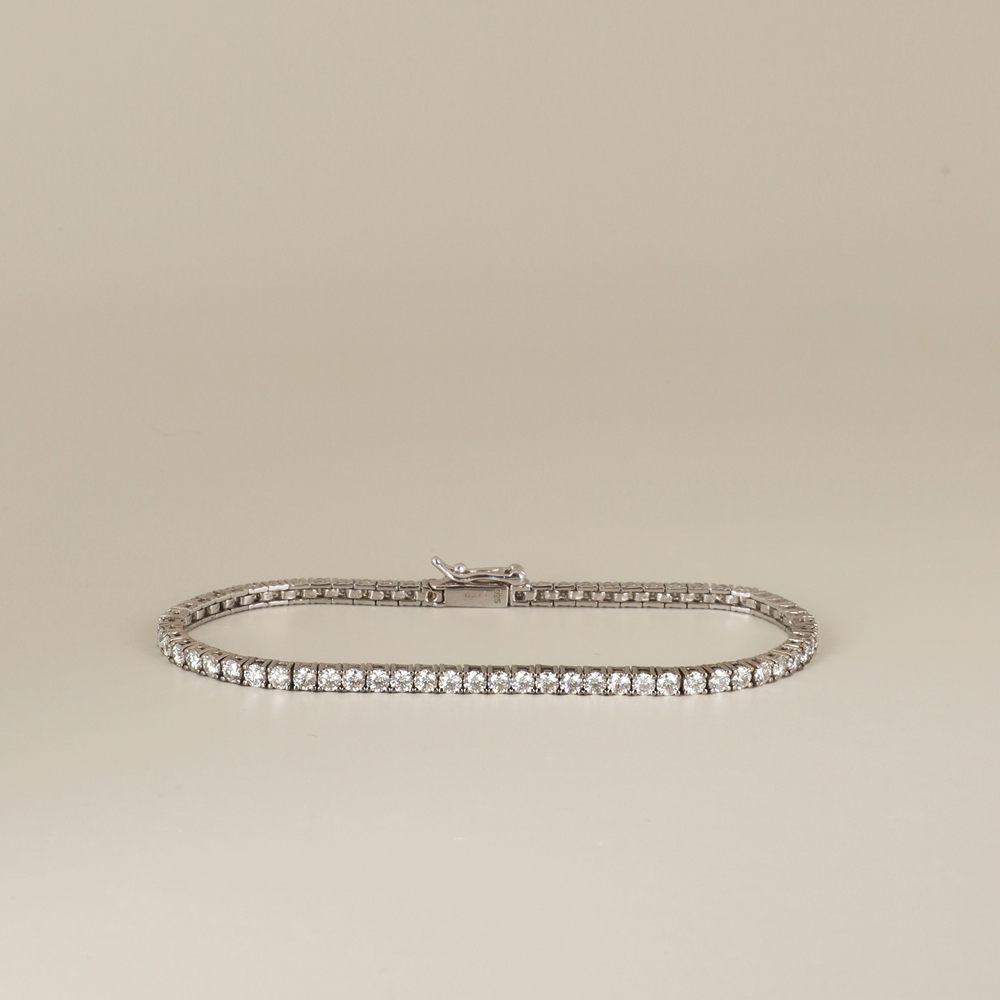 [Custom] Silver925 Moissanite Tennis Bracelet PS099B Detail Cut