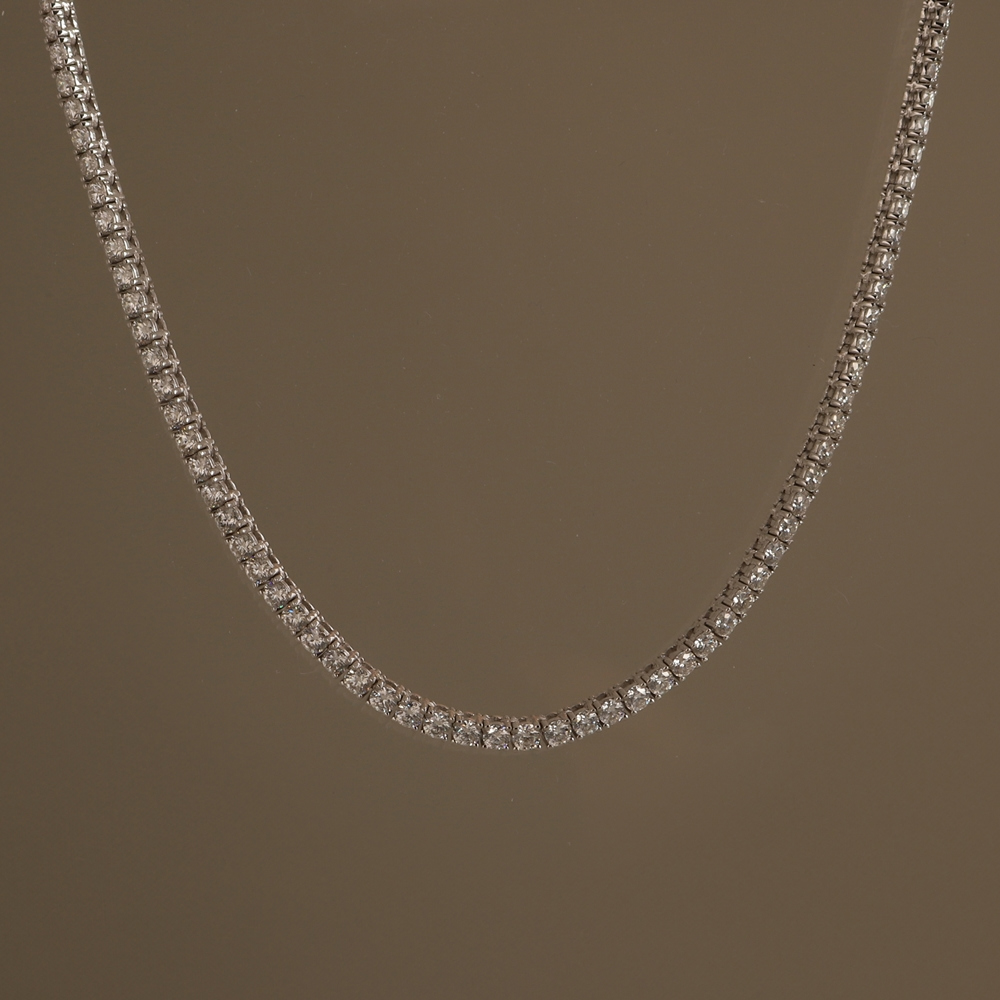 [Custom] Silver925 Moissanite Tennis Necklace PS099N Detail Cut