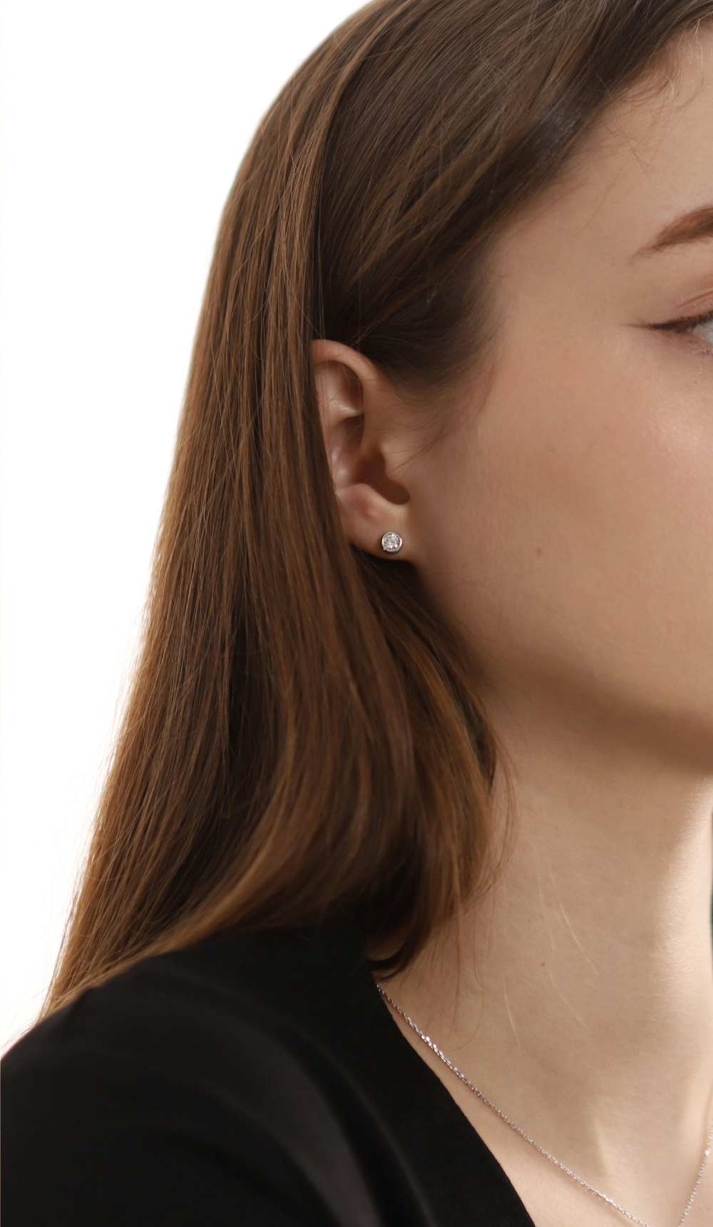 Silver925 Moissanite 0.3ct Earrings PS105E Detail Cut