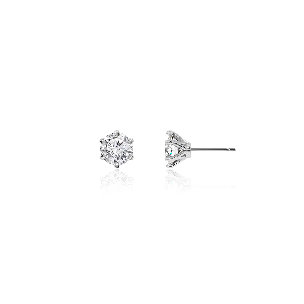 OZEL Silver925 Moissanite 2ct Earrings PS106E Main Photography
