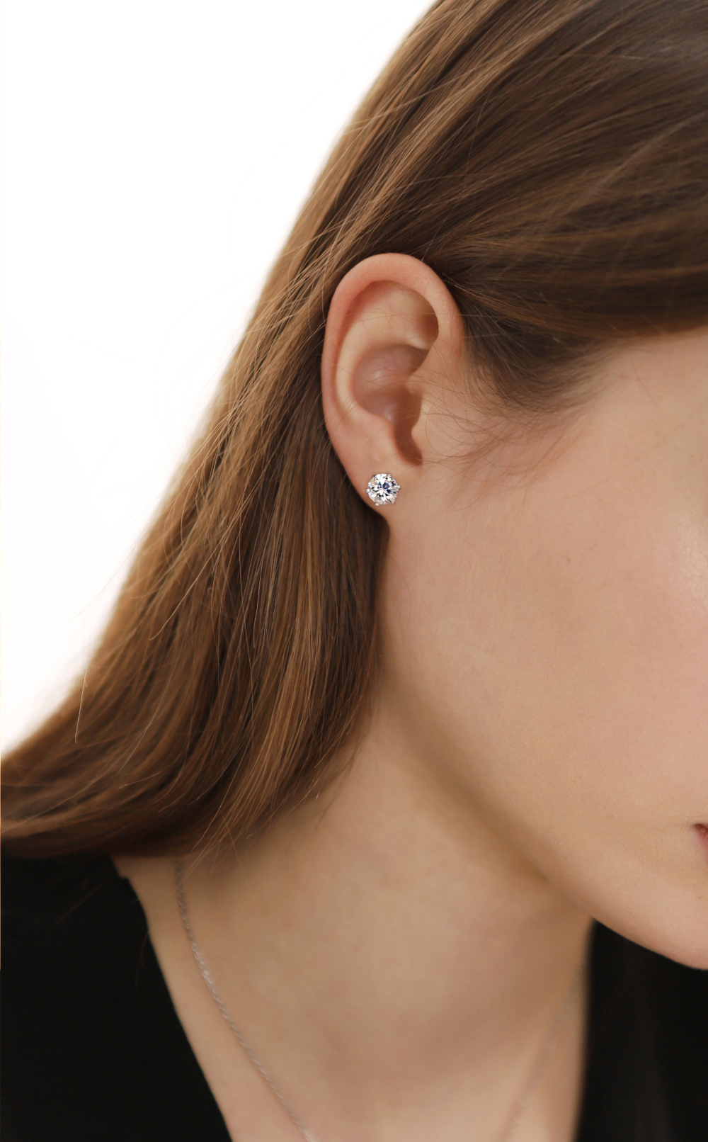 Silver925 Moissanite 2ct Earrings PS106E Detail Cut