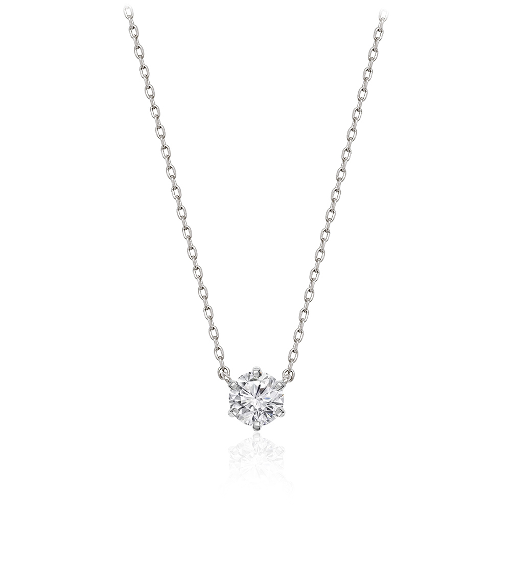 OZEL Silver925 Moissanite 2ct Necklace PS106N Main Photography