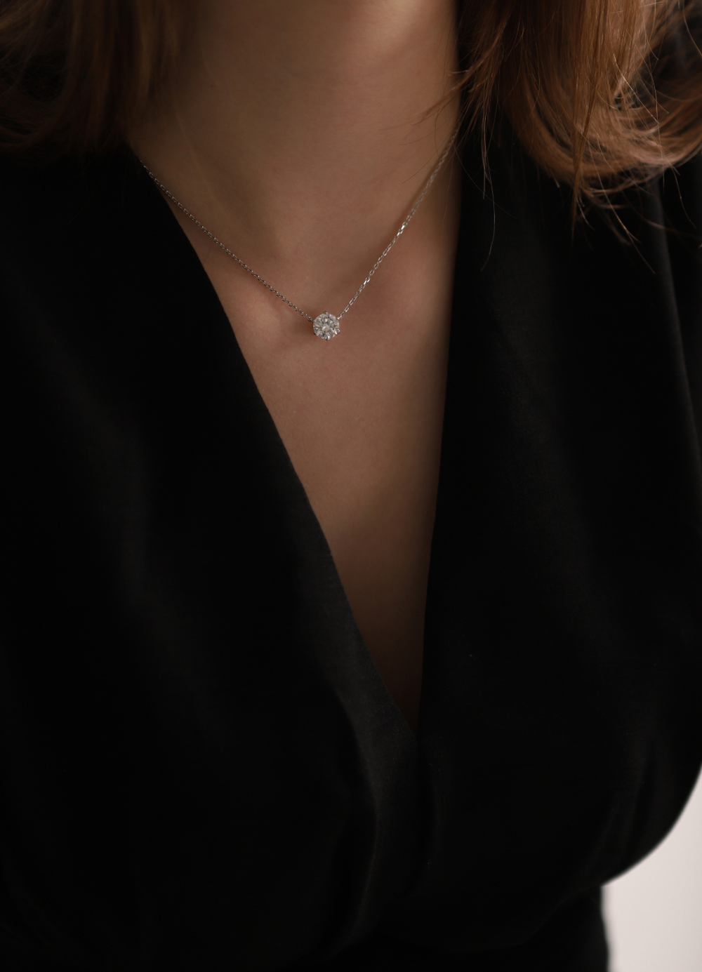Silver925 Moissanite 2ct Necklace PS106N Detail Cut