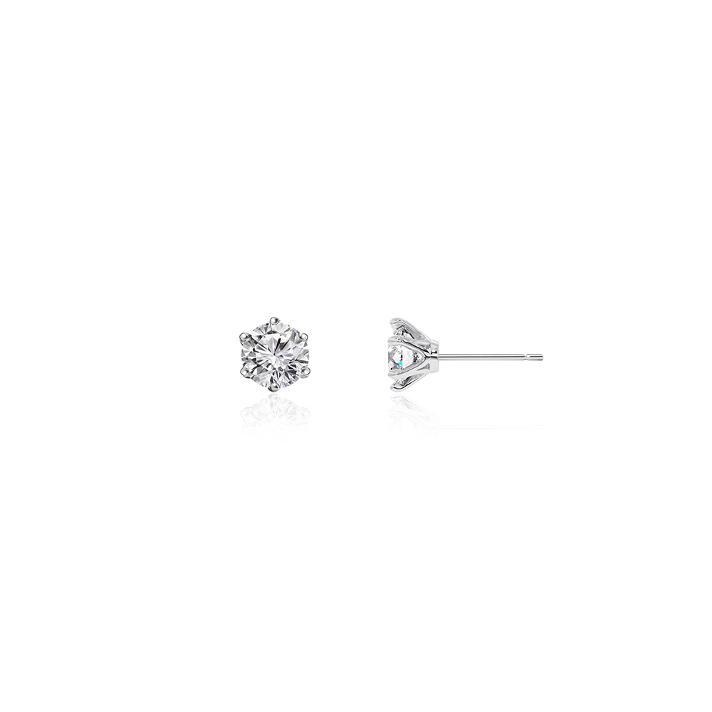 OZEL [Celeb Pick] Silver925 Moissanite 1ct Earrings PS109E Main Photography
