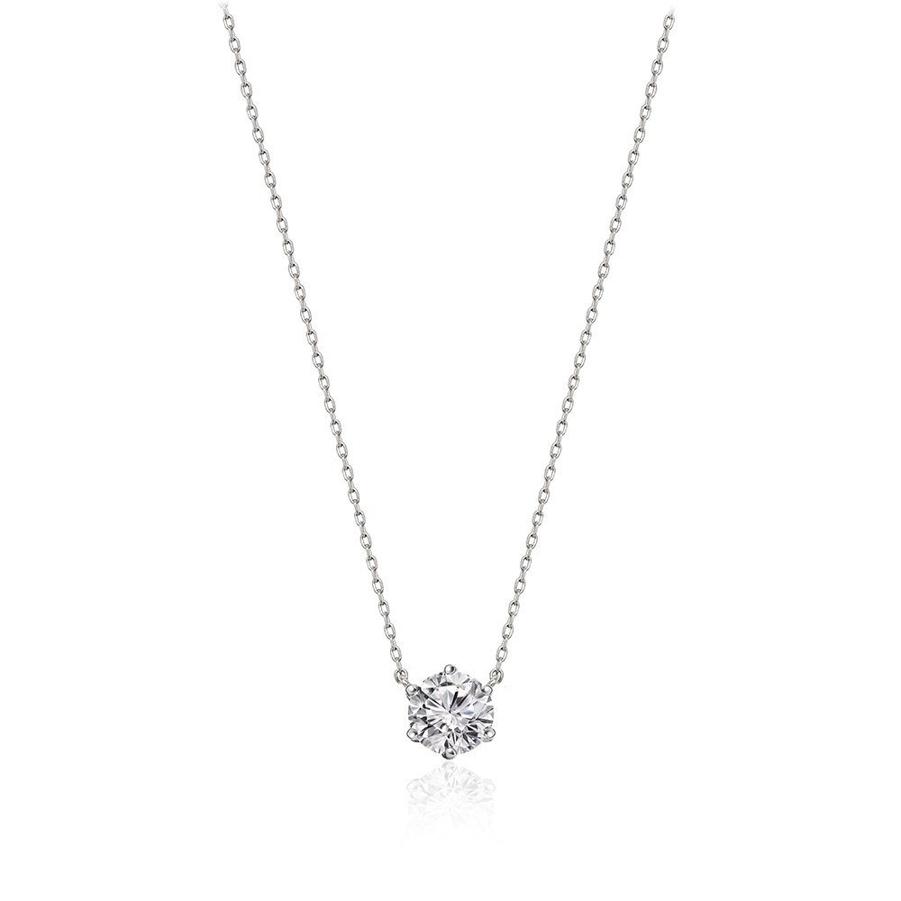 OZEL Silver925 Moissanite 1ct Necklace PS109N Main Photography