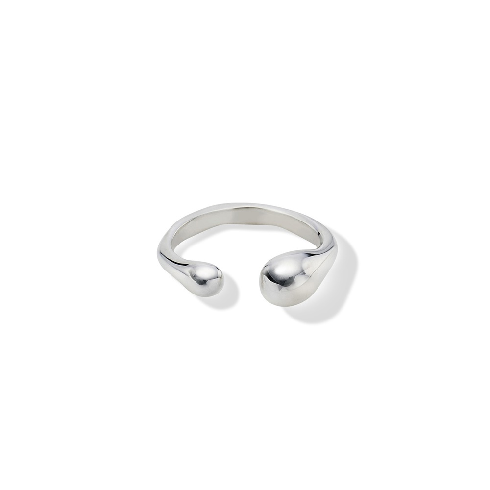 OZEL [Celeb Pick] Silver925 Hand Crafted Wave Open Ring PS112R Main Photography