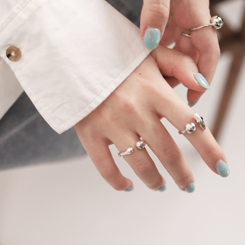 [Celeb Pick] Silver925 Hand Crafted Wave Open Ring PS112R Detail Cut