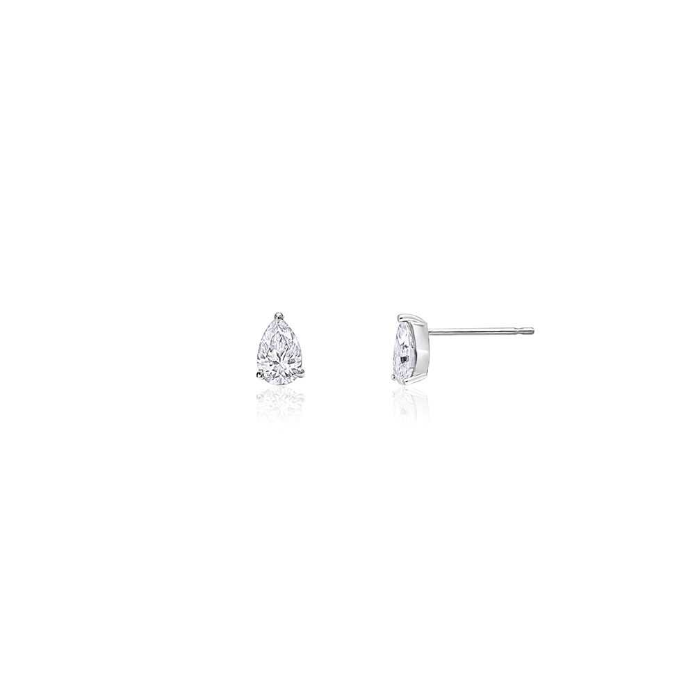 OZEL [Celeb Pick] Silver925 Moissanite 0.5ct Pear Cut Earrings PS115E Main Photography