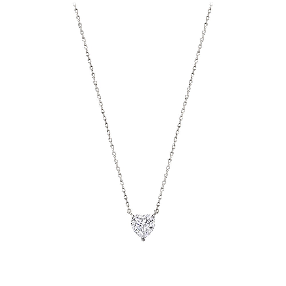 OZEL [Celeb Pick] Silver925 Moissanite 0.5ct Heart Shape Cut Necklace PS116N Main Photography
