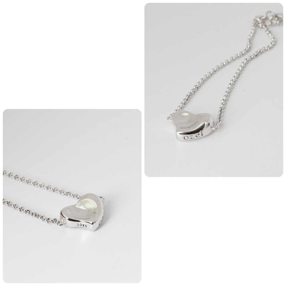 OZEL Silver925 Lovely Heart Pendant Bracelet PS137B Main Photography