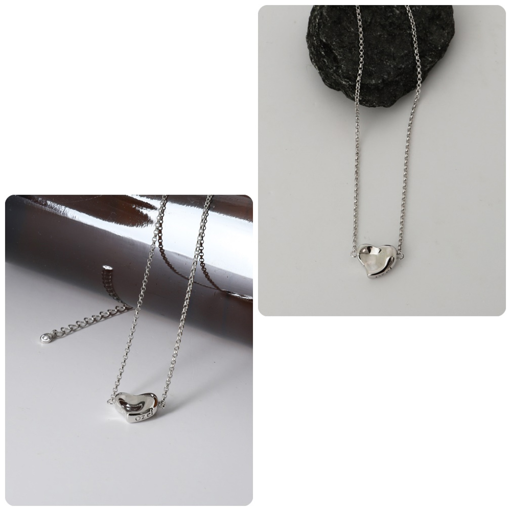 OZEL [Celeb Pick] Silver925 Lovely Heart Pendant Necklace PS137N Main Photography