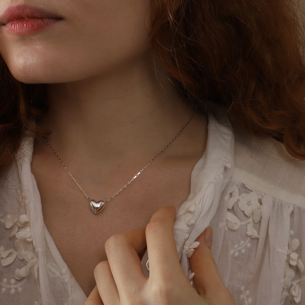 Silver925 Romantic Heart Pendant Necklace PS151N Detail Cut