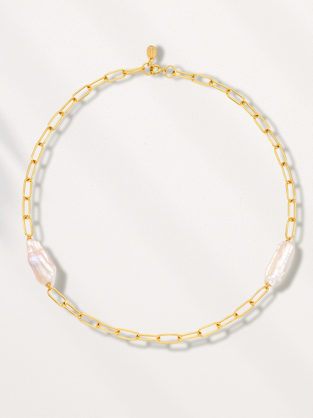 OZEL Silver925 Link Chains Fresh Water Pearl Necklace PS156N Main Photography