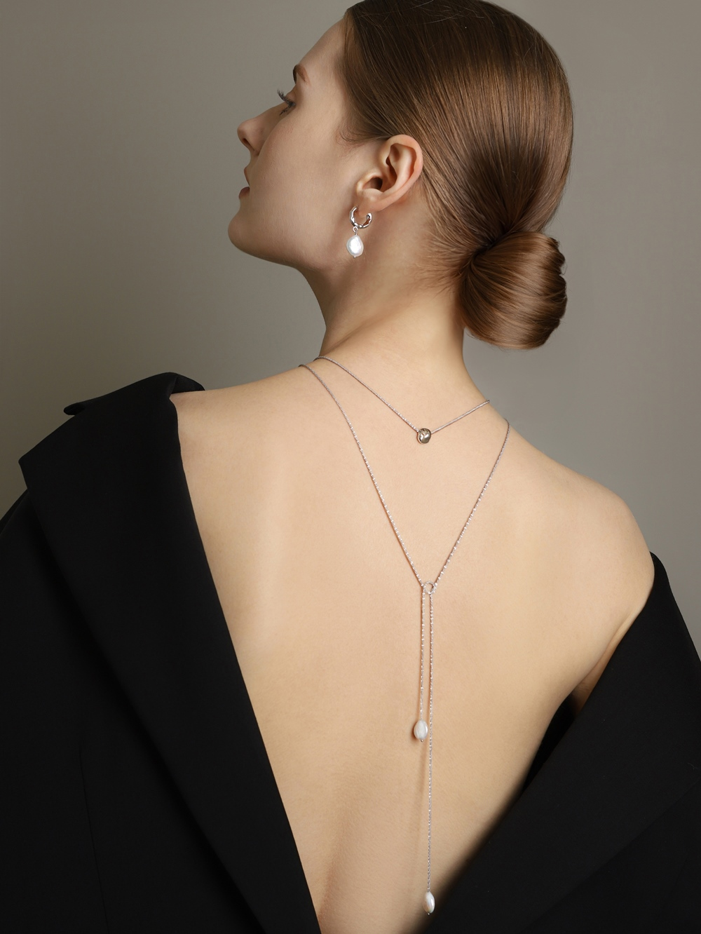 OZEL [custom-made]Silver925 Fresh Water Pearl Layer Long Necklace PS173N Main Photography