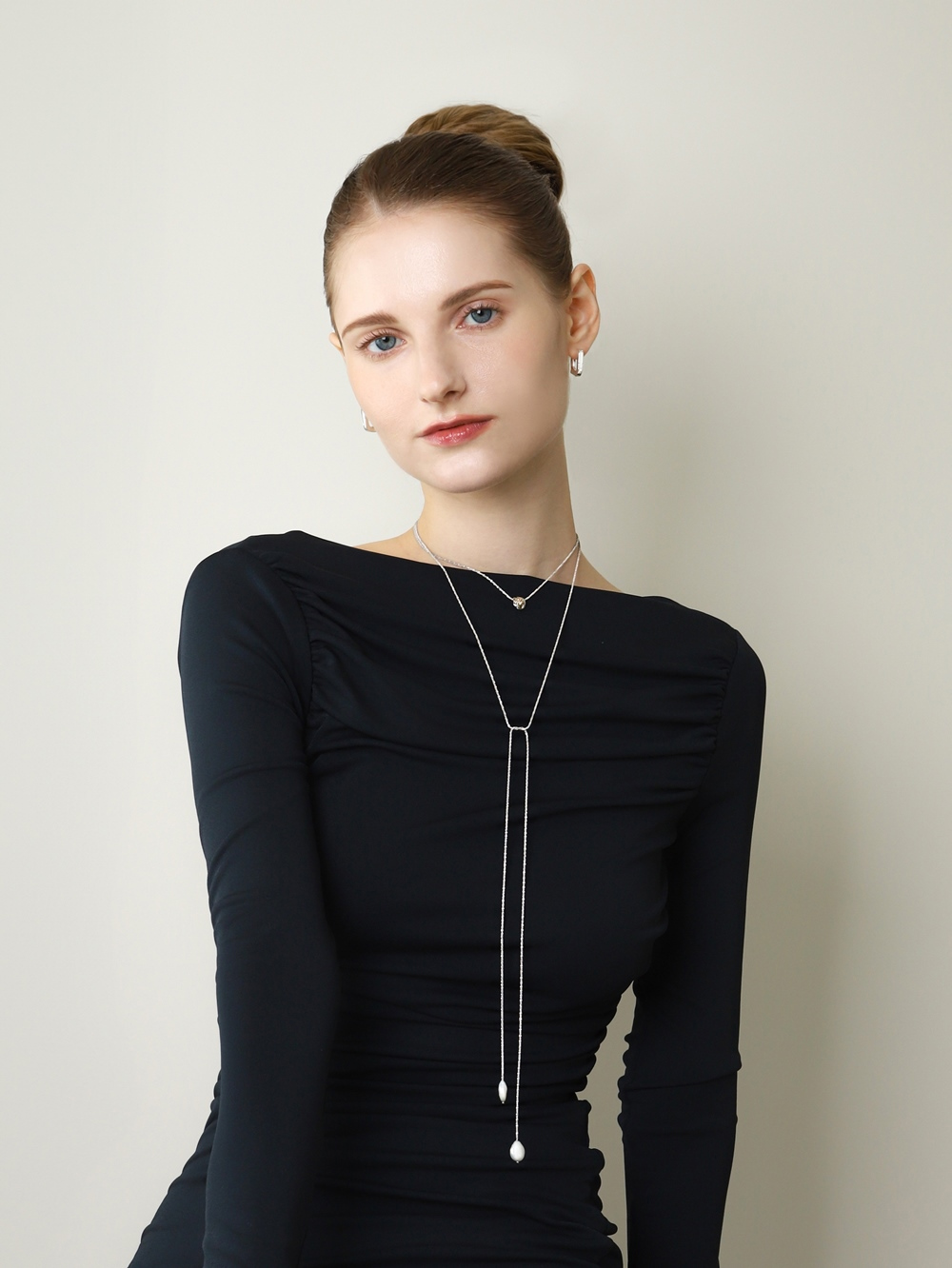 [custom-made]Silver925 Fresh Water Pearl Layer Long Necklace PS173N Detail Cut