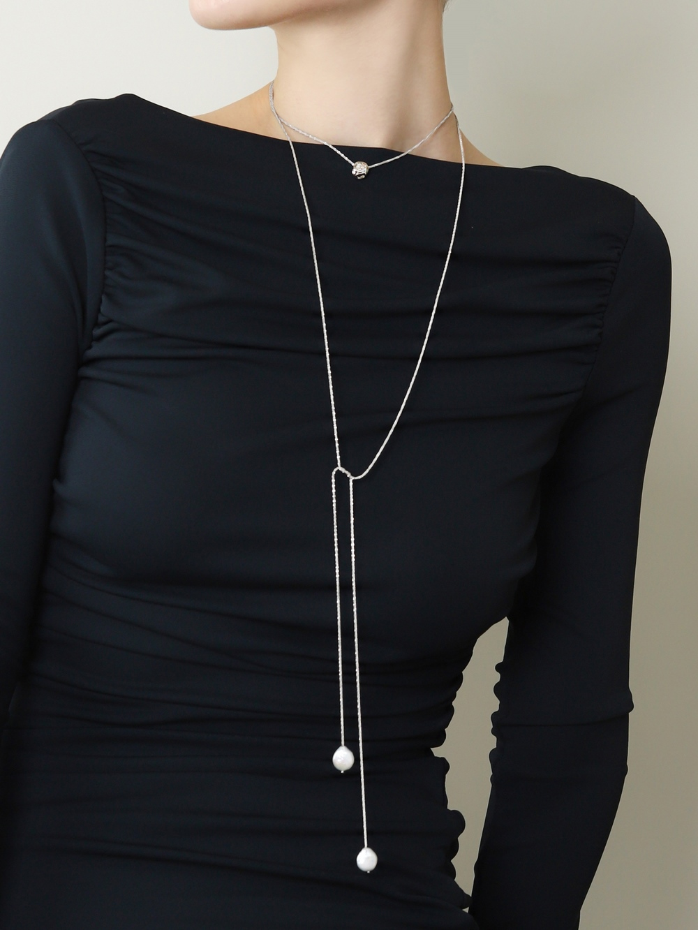 [custom-made]Silver925 Fresh Water Pearl Layer Long Necklace PS173N Detail Cut