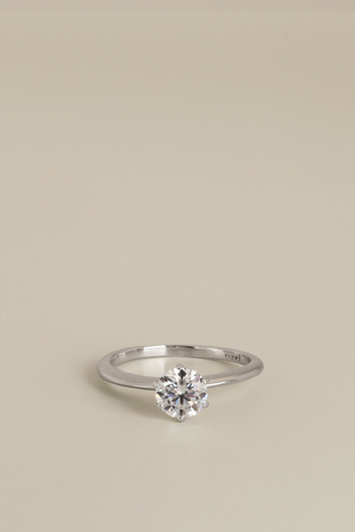 [Custom] Silver925 Moissanite 0.8ct 6 Prong Setting Ring PS091R