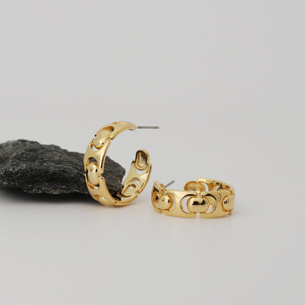 [Celeb Pick] Chunky Metal Band Hoop Earrings PB106E