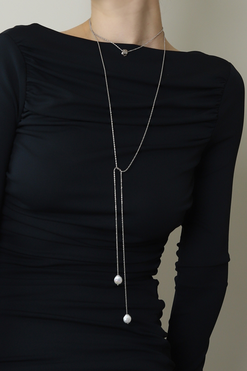 [custom-made]Silver925 Fresh Water Pearl Layer Long Necklace PS173N