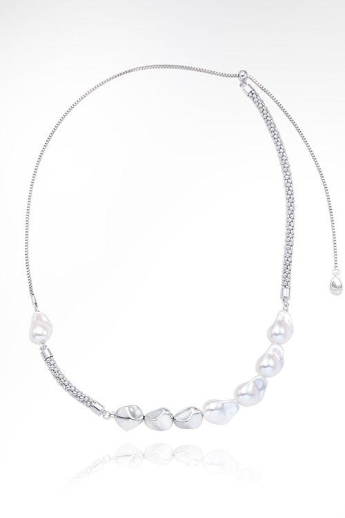 Baroque Pearl Chain Moving Necklace PB132N